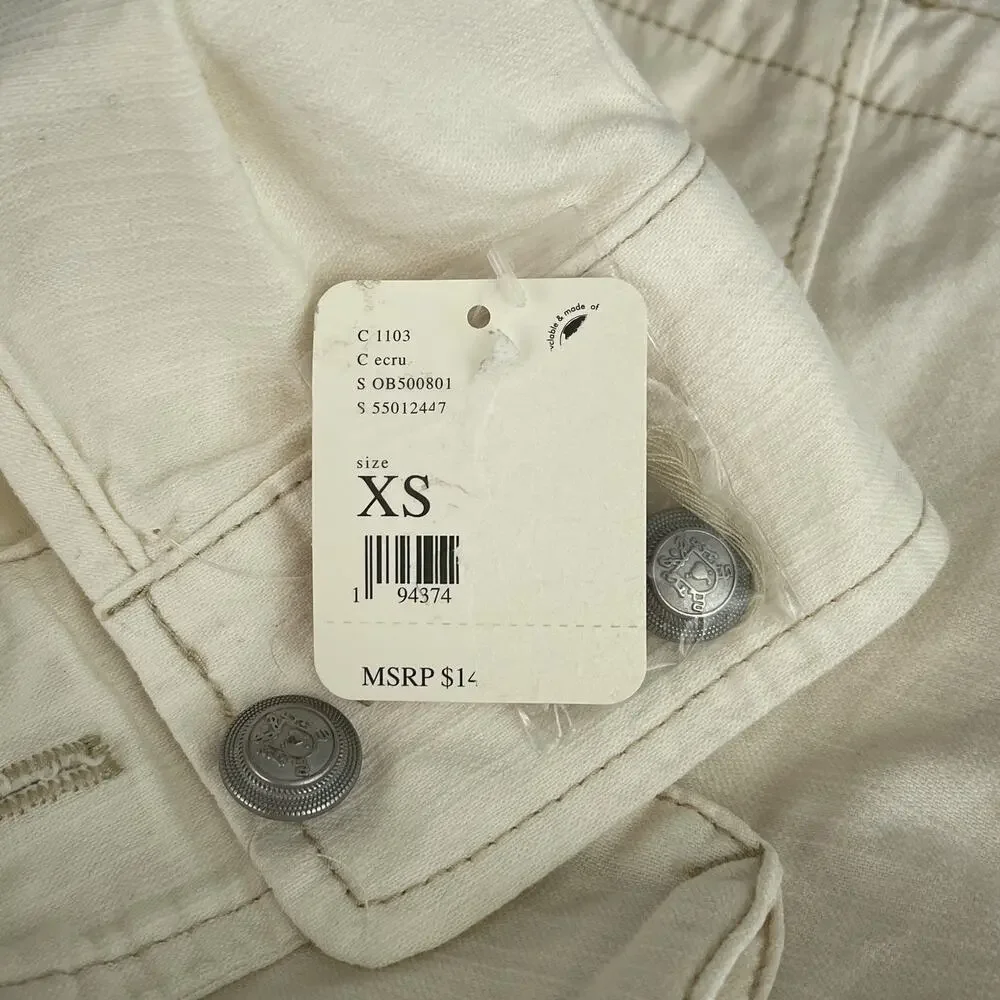 NWT Free People Not Your Brother's Utility Jacket Ecru Cream Women's Size XS - Picture 14 of 16